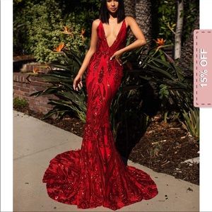 Red Sequin Prom dress